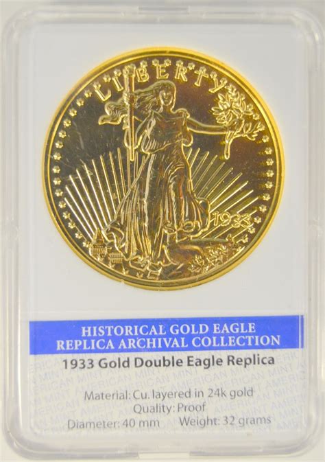 1933 gold double eagle replica layered in 24k gold